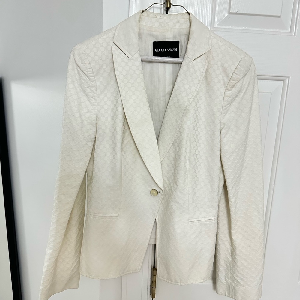 Giorgio Armani Women's Textured White Blazer